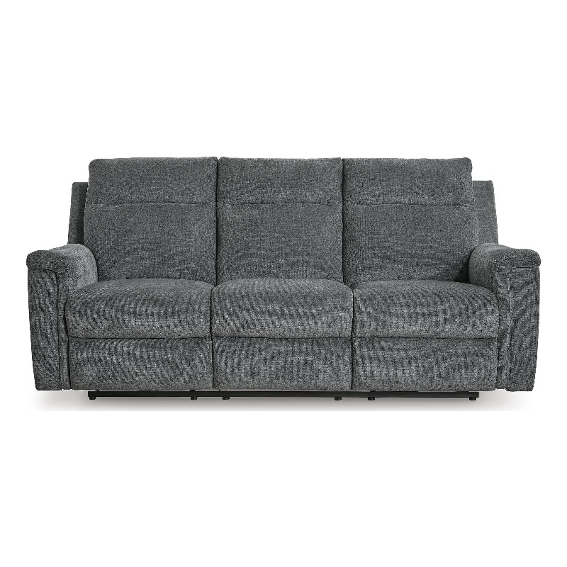 Signature Design by Ashley Brighton Hollow Power Reclining Sofa in Dark Gray