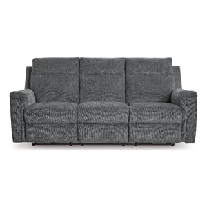 Signature Design by Ashley Brighton Hollow Power Reclining Sofa in Dark Gray