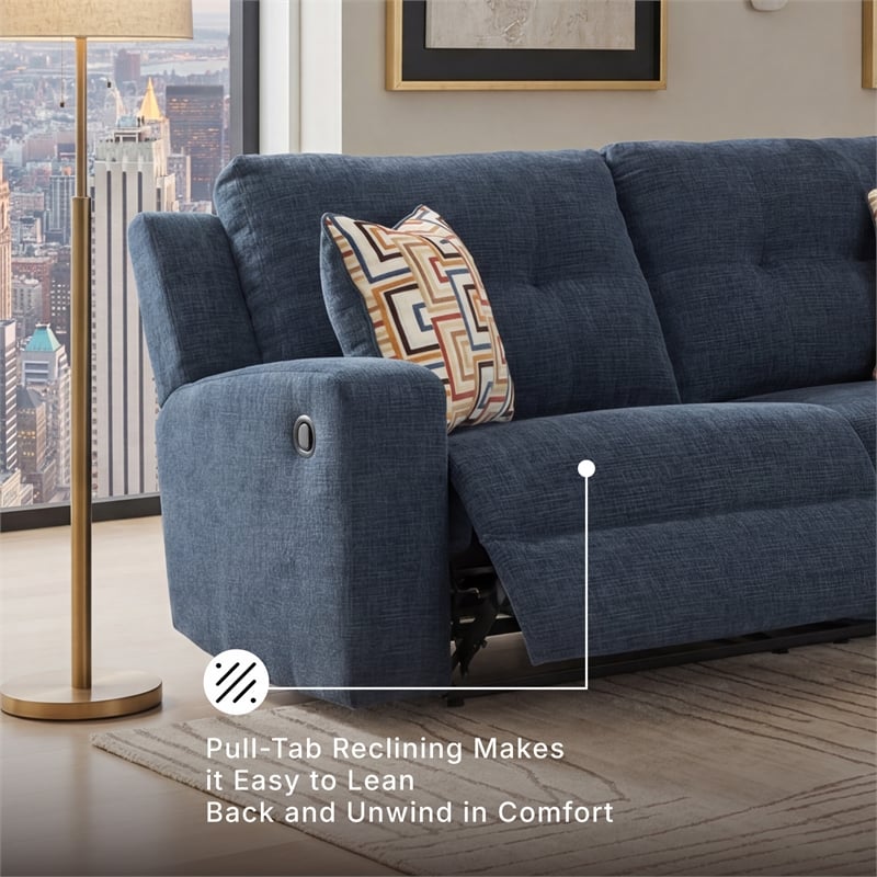 Signature Design by Ashley Merivale Reclining Sofa in Blue