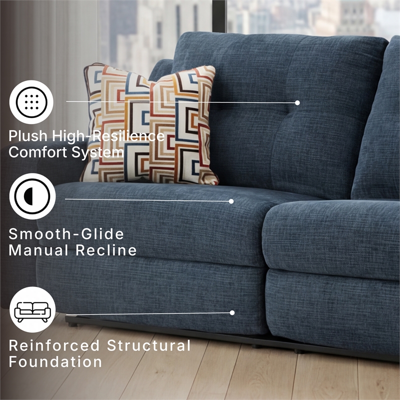 Signature Design by Ashley Merivale Reclining Sofa in Blue