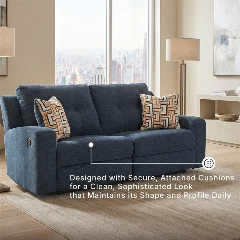 Signature Design by Ashley Merivale Reclining Sofa in Blue