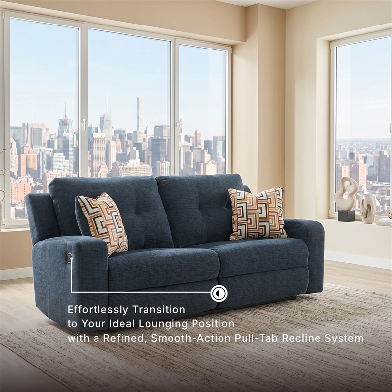 Signature Design by Ashley Merivale Reclining Sofa in Blue