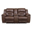 Signature Design Truesdale Reclining Loveseat with Console in Chocolate