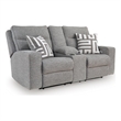 Signature Design Bramblegate Power Reclining Loveseat with Console in Pewter