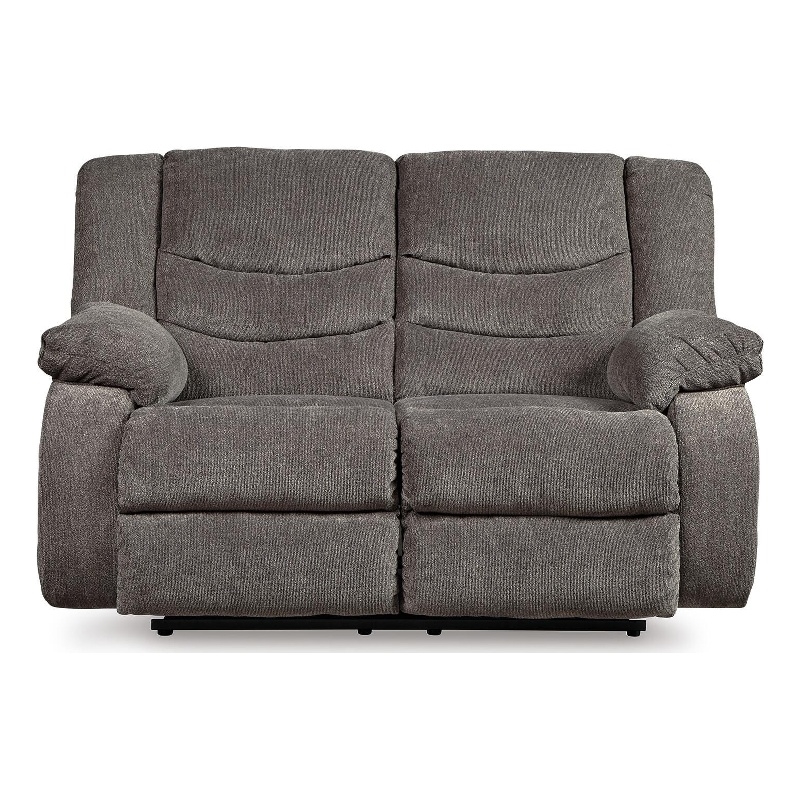 Signature Design by Ashley Larken Hall Reclining Loveseat in Gray