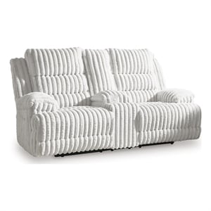 Signature Design Westover Lane Power Reclining Loveseat with Console in Gray