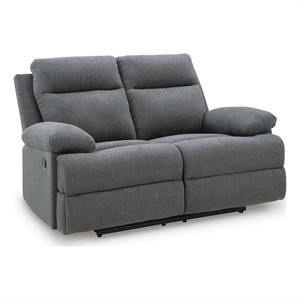 Signature Design by Ashley Norhaven Reclining Loveseat in Charcoal