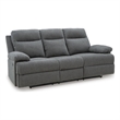 Signature Design Norhaven Reclining Sofa with Drop Down Table in Charcoal