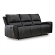Signature Design by Ashley Cresswell Bay Reclining Sofa in Black