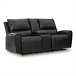 Signature Design Cresswell Bay Reclining Loveseat with Console in Black