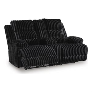 Signature Design Westover Lane Power Reclining Loveseat with Console in Onyx