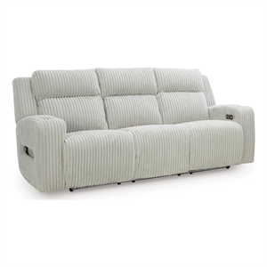 Signature Design by Ashley Hartmere Power Reclining Sofa in Light Gray