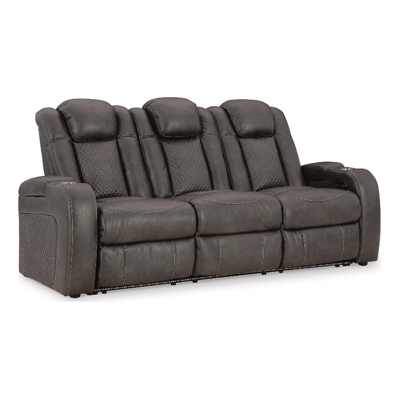 Signature Design by Ashley Dunleigh Power Reclining Sofa in Dark Gray