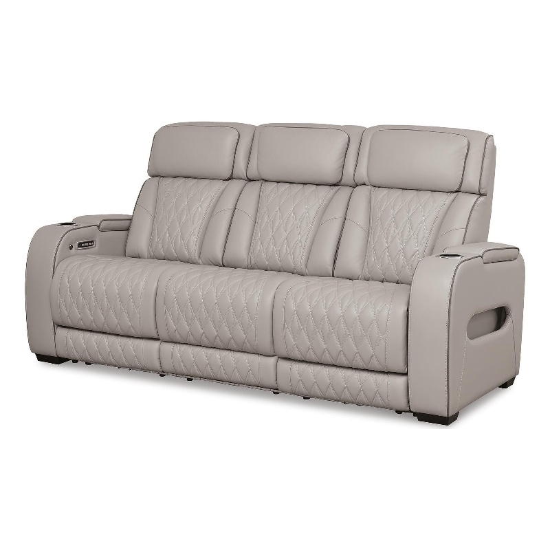 Signature Design by Ashley Valewick Power Reclining Sofa in Gray