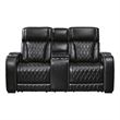 Signature Design Valewick Power Reclining Loveseat with Console in Black