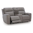 Signature Design Bracken Row Power Reclining Loveseat with Console in Gray