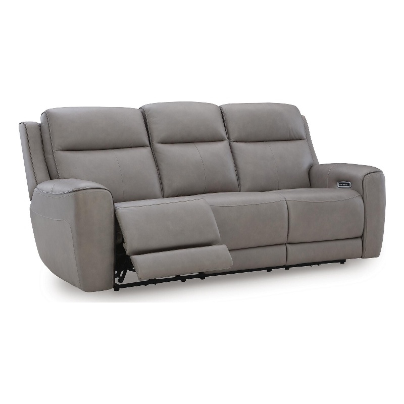 Signature Design by Ashley Vellmont Power Reclining Sofa in Gray