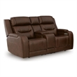 Signature Design by Ashley Serenwick Power Reclining Loveseat in Brown