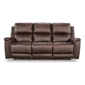 Signature Design by Ashley Elowen Crest Power Reclining Sofa in Espresso