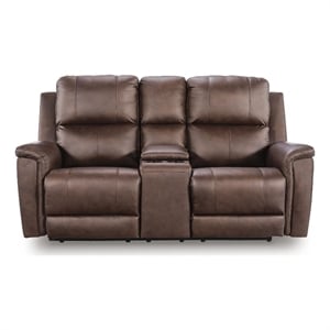 Signature Design Elowen Crest Power Reclining Loveseat with Console in Espresso