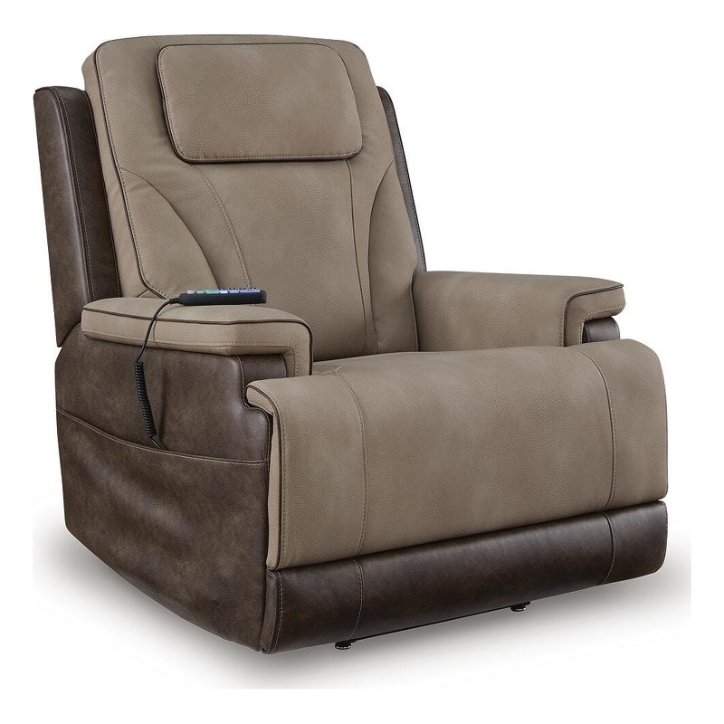 Signature Design by Ashley Norfield Power Lift Recliner in Sand