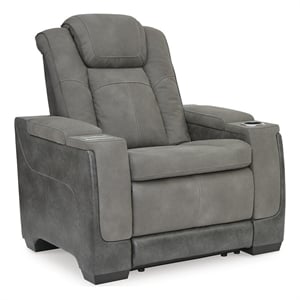 Signature Design by Ashley Vesper Glen Power Recliner in Slate