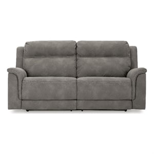 Signature Design by Ashley Vesper Glen Power Reclining Sofa in Slate