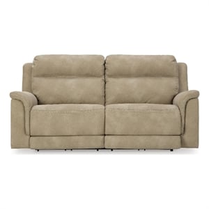 Signature Design by Ashley Vesper Glen Power Reclining Sofa in Sand