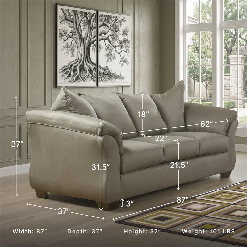 Signature Design by Ashley Darcy Fabric Sofa in Cobblestone