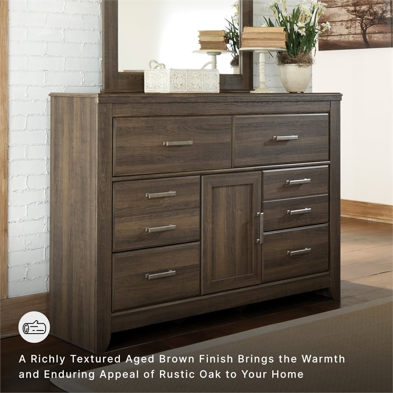 Ashley Furniture Furniture Juararo 6 Drawer Dresser in Mocha