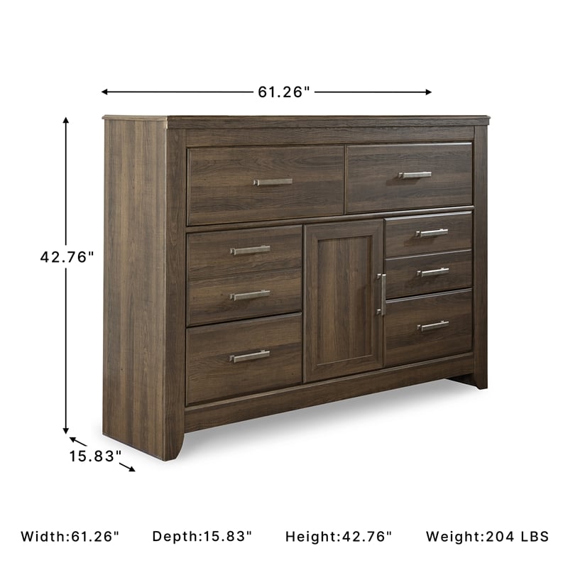 Ashley Furniture Furniture Juararo 6 Drawer Dresser in Mocha