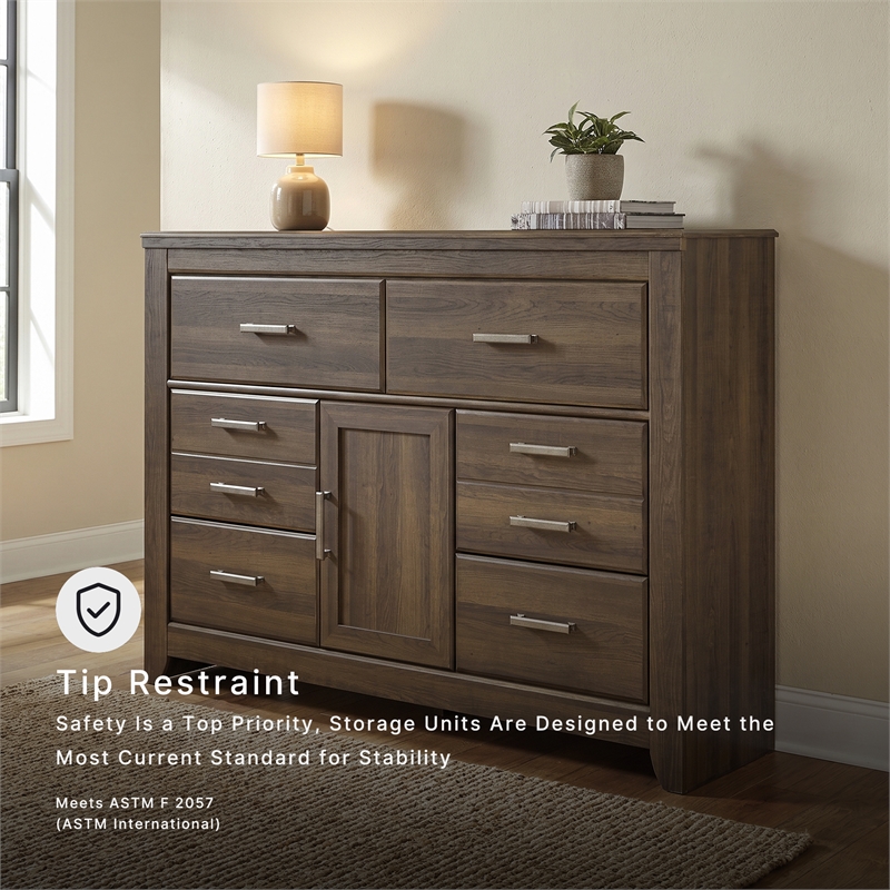 Ashley Furniture Furniture Juararo 6 Drawer Dresser in Mocha