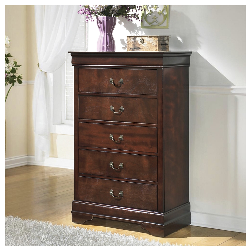 Signature Design by Ashley Alisdair 5-Drawer Chest in Warm Dark Brown