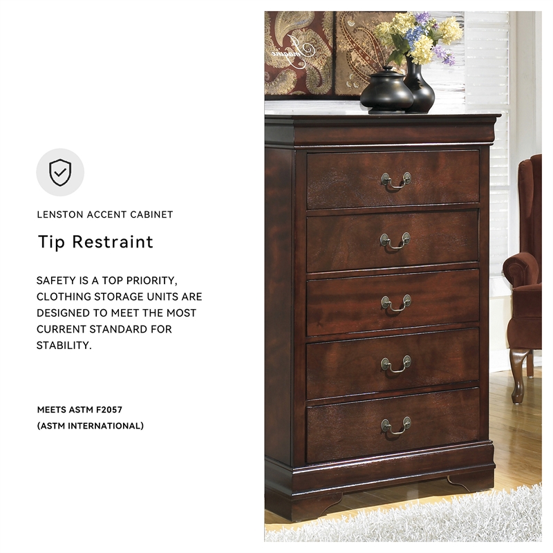 Signature Design by Ashley Alisdair 5-Drawer Chest in Warm Dark Brown