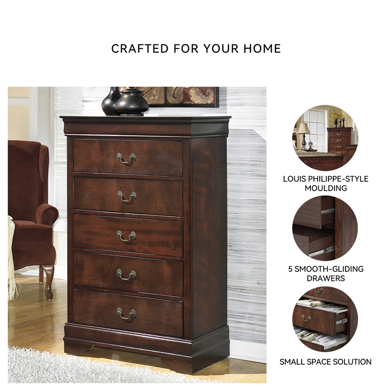 Signature Design by Ashley Alisdair 5-Drawer Chest in Warm Dark Brown