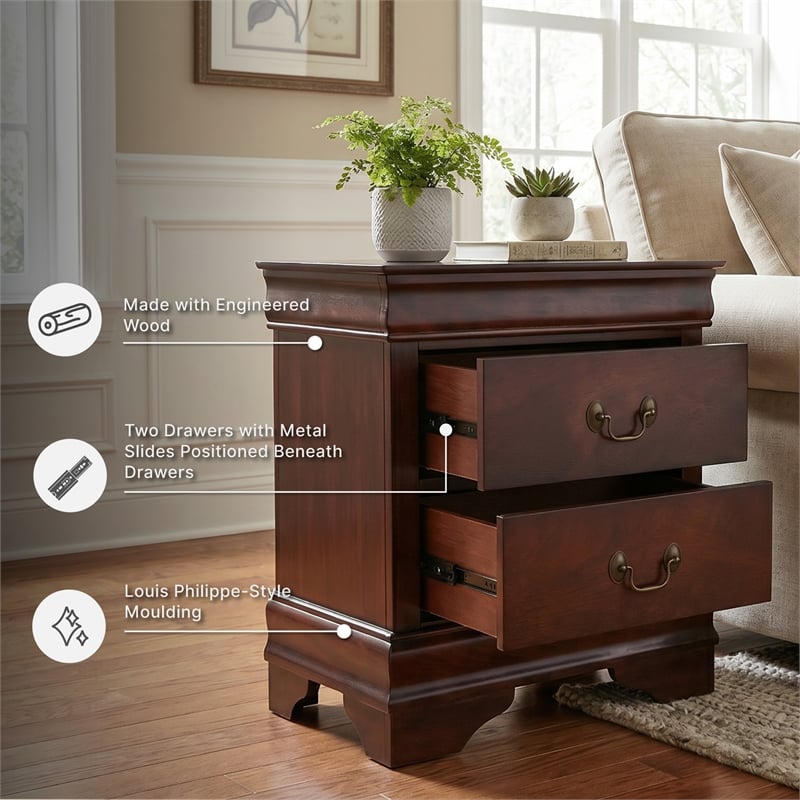Signature Design by Ashley Alisdair 2-Drawer Nightstand in Dark Brown