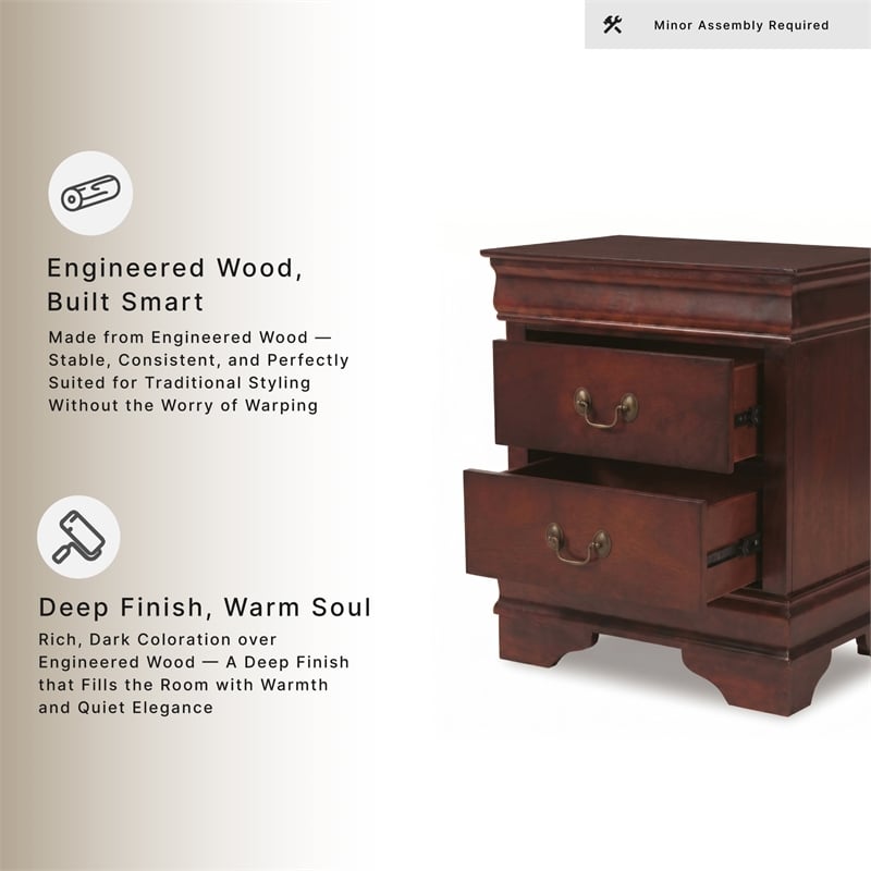 Signature Design by Ashley Alisdair 2-Drawer Nightstand in Dark Brown