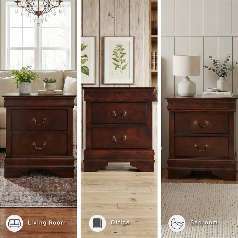 Signature Design by Ashley Alisdair 2-Drawer Nightstand in Dark Brown