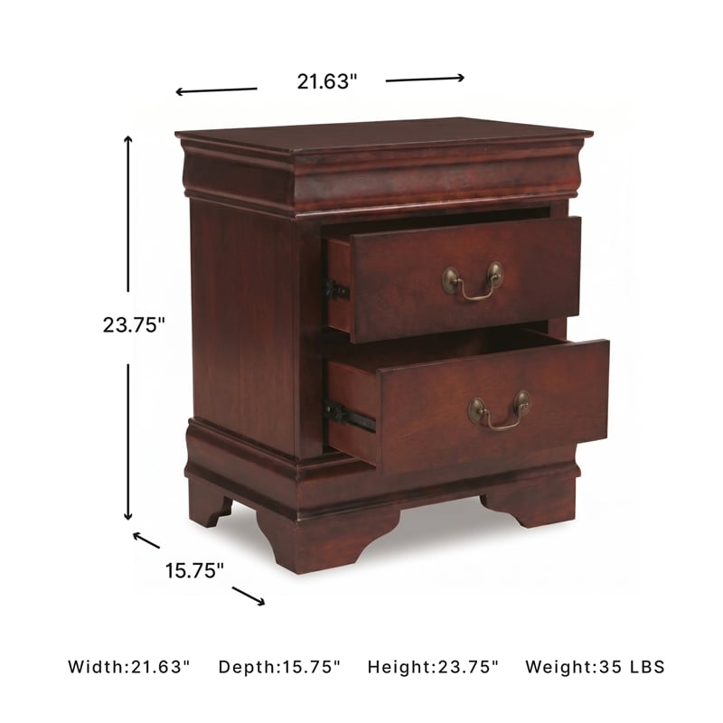 Signature Design by Ashley Alisdair 2-Drawer Nightstand in Dark Brown