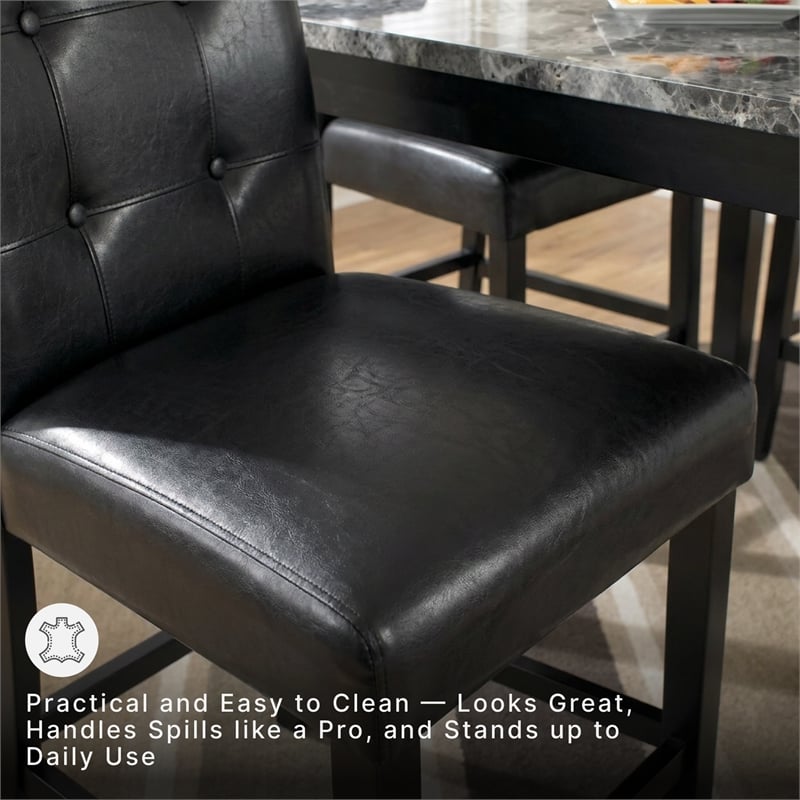 Signature Design by Ashley Maysville 5 Piece Square Counter Table Set in Black