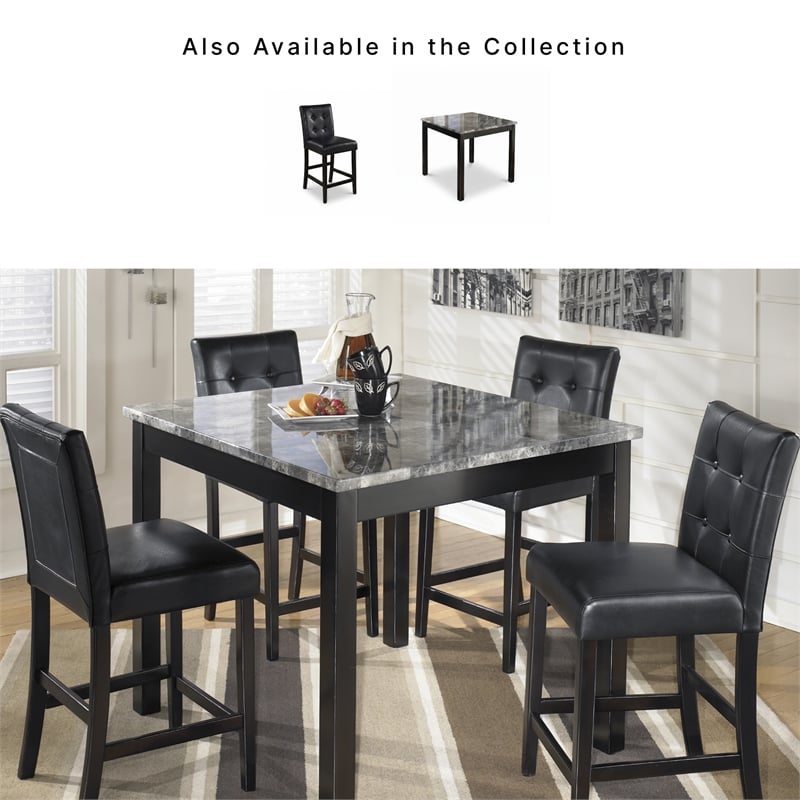 Signature Design by Ashley Maysville 5 Piece Square Counter Table Set in Black