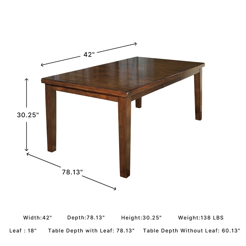 Signature Design by Ashley Ralene Butterfly Dining Table in Medium Brown