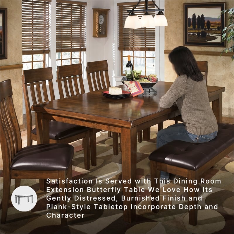 Signature Design by Ashley Ralene Butterfly Dining Table in Medium Brown