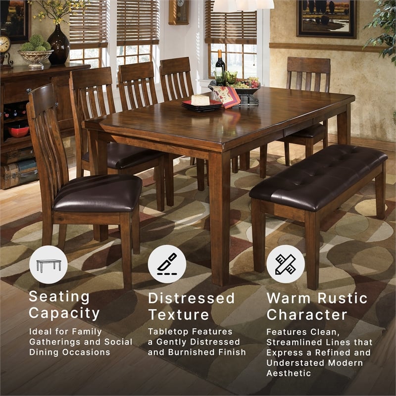Signature Design by Ashley Ralene Butterfly Dining Table in Medium Brown