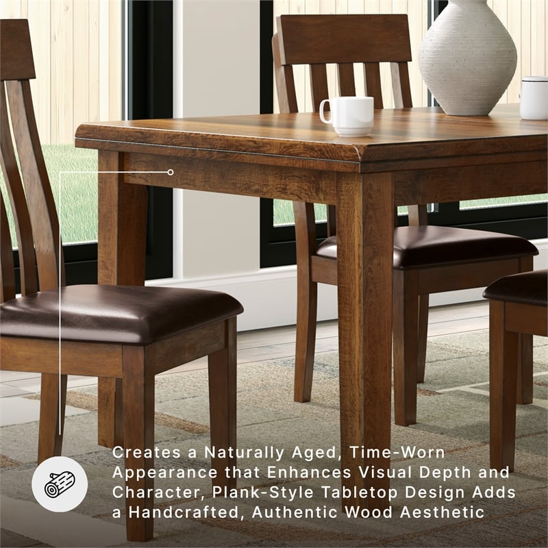 Signature Design by Ashley Ralene Butterfly Dining Table in Medium Brown