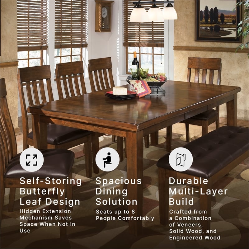 Signature Design by Ashley Ralene Butterfly Dining Table in Medium Brown