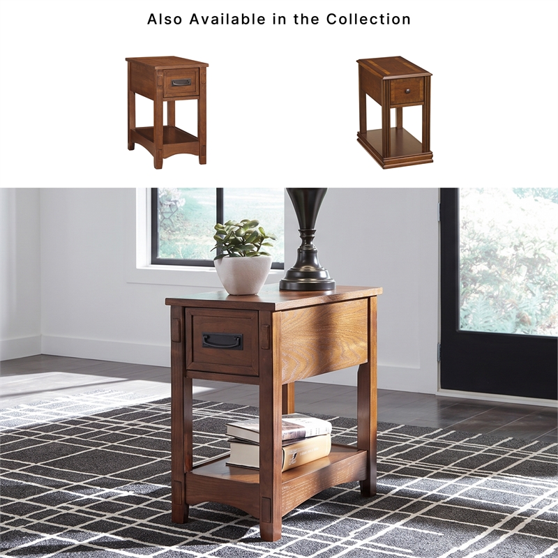 Signature Design by Ashley Furniture Breegin 1 Drawer End Table in Brown