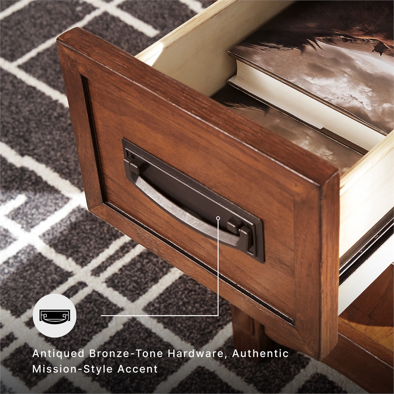 Signature Design by Ashley Furniture Breegin 1 Drawer End Table in Brown