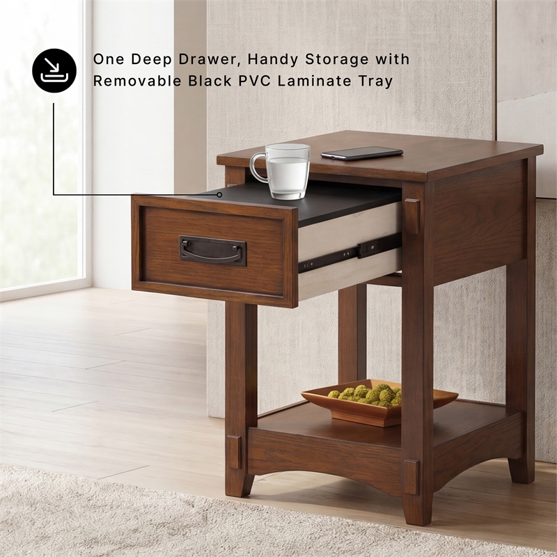 Signature Design by Ashley Furniture Breegin 1 Drawer End Table in Brown