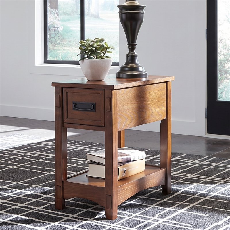 Signature Design by Ashley Furniture Breegin 1 Drawer End Table in Brown